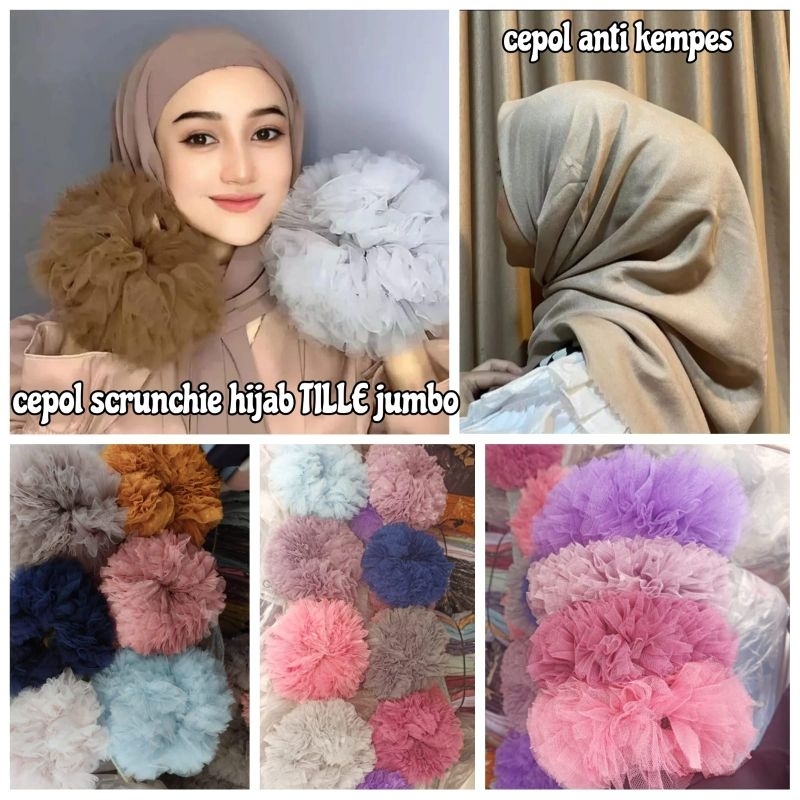 Jual CEPOL SCRUNCHIE HIJAB TILE JUMBO | Shopee Indonesia