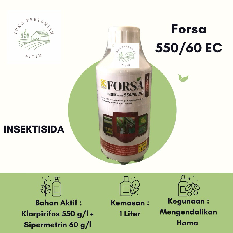 Jual Forsa 550/60 EC - 1 Liter ( Insektisida ) Mengendalikan Hama Ulat ...
