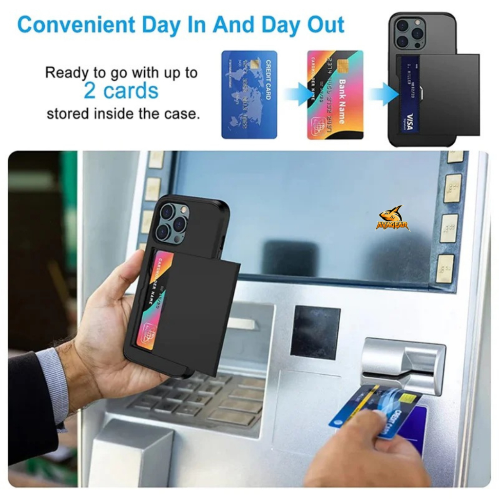 Jual AvaGear Wallet Case iPhone X-16 Pro Max Hidden Slot Sliding Card ...