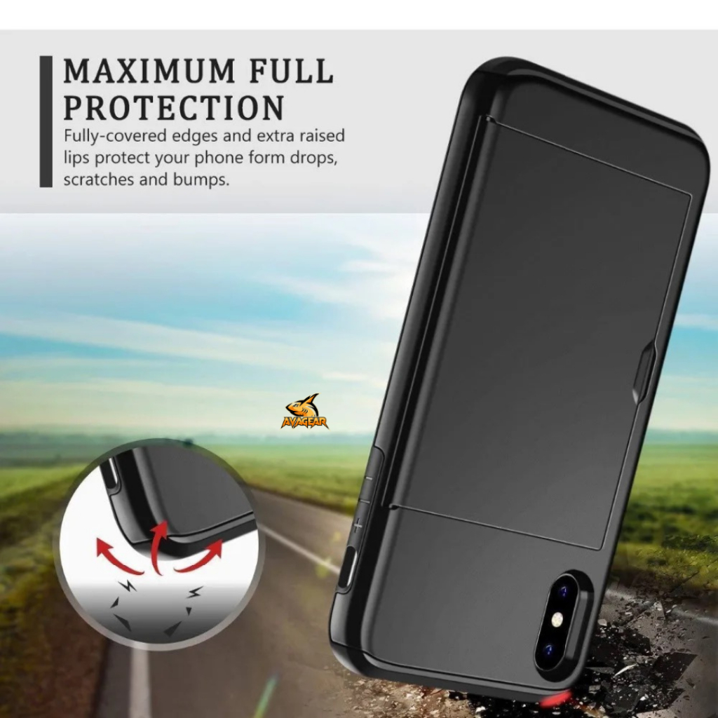 Jual AvaGear Wallet Case iPhone X-16 Pro Max Hidden Slot Sliding Card ...