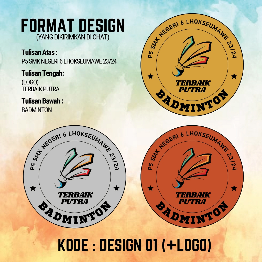 Jual MEDALI PLUS CUSTOM STICKER EMAS PERAK PERUNGGU | Shopee Indonesia