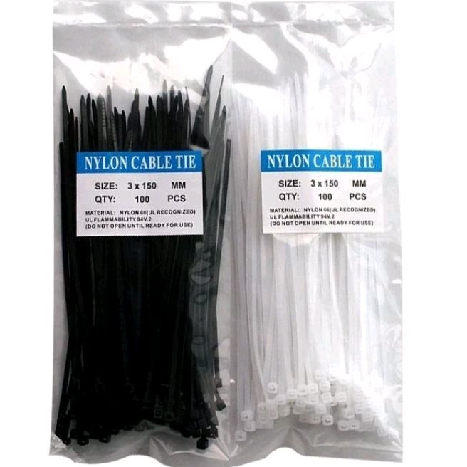 Jual Kabel Tie Nylon Cm X Mm Cable Tie Hitam Putih Isi Pcs Shopee Indonesia