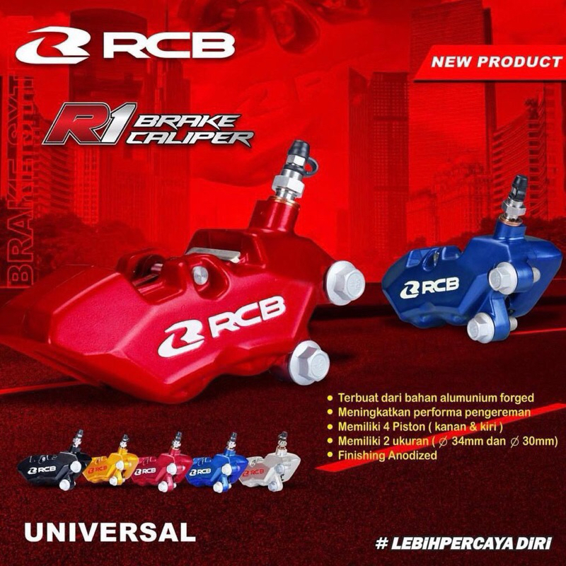 Jual KALIPER CALIPER RCB R1 DAN R55 DEPAN BELAKANG 4 PISTON DEPAN DAN 2 ...