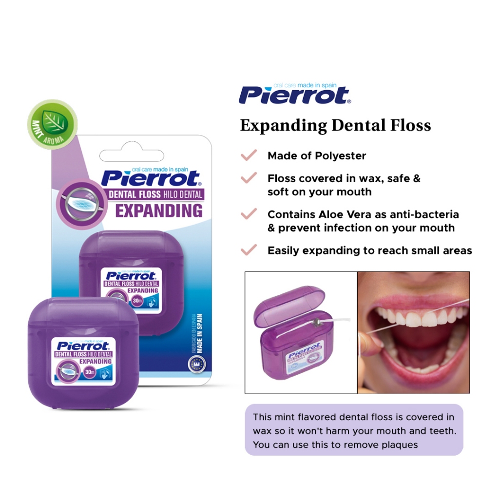 Jual Pierrot Mint Expanding Dental Floss / Benang Gigi Shopee Indonesia