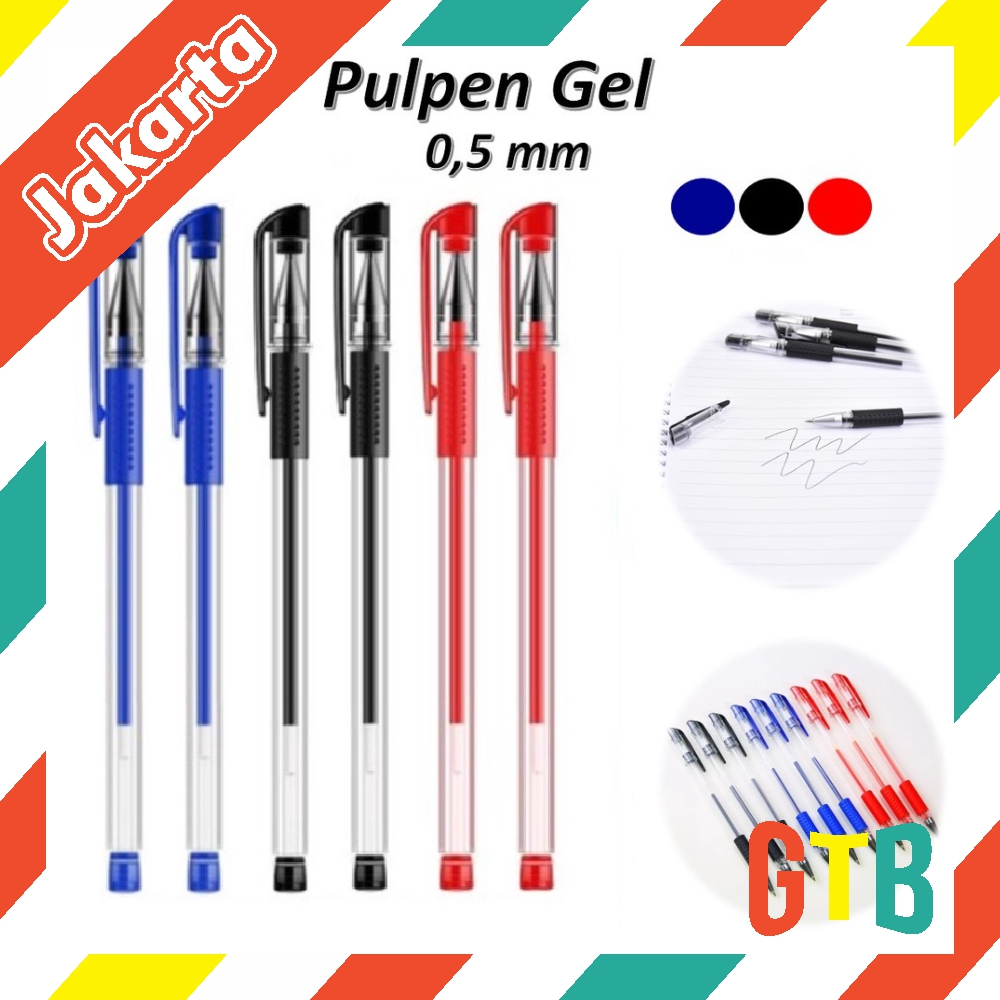 Jual ️GTB ️ Pena Gel 0.55mm Standard Pulpen tinta cair Alat Tulis