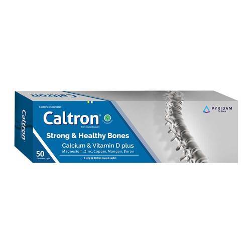 Jual Caltron Peninggi Badan Tinggi Kalsium Vitamin D (1 strip isi 10 ...