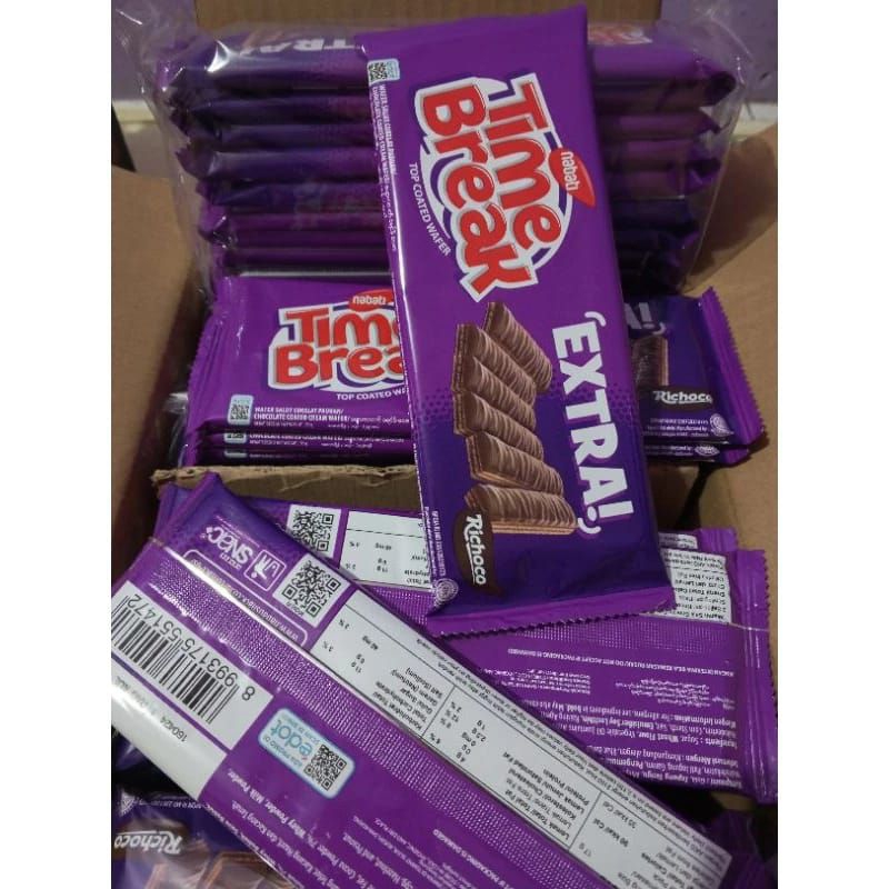 Jual Snack Wafer Lapis Cokelat Time Break Dijual Ecer Kemasan 48 Gram ...