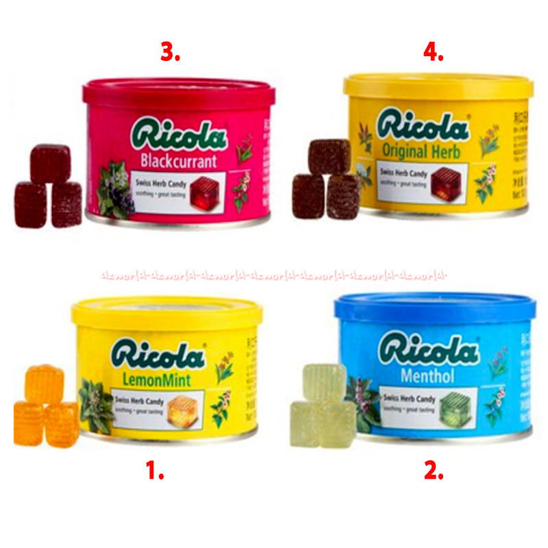 Jual Ricola 100gr Swiss Herb Candy Lemon Mint Menthol Blackcurrant ...