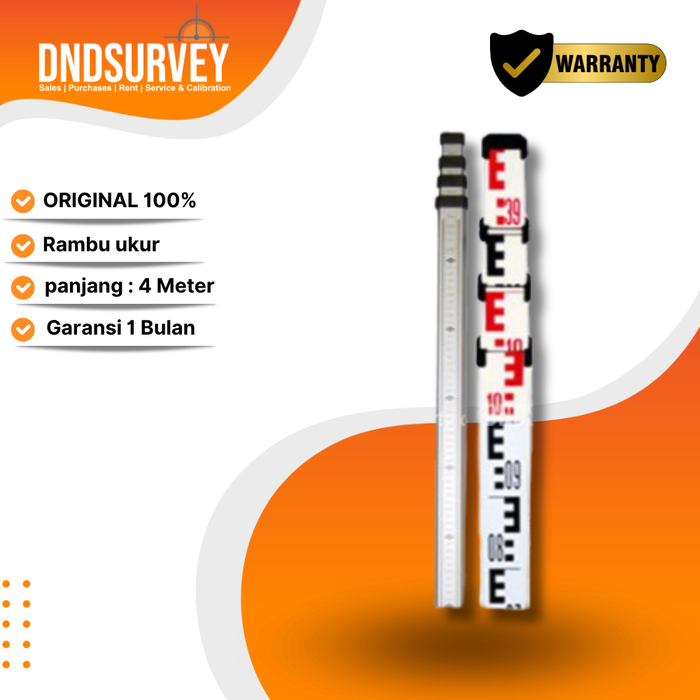 Jual Rambu Bak Ukur 4 meter / Levelling Staf 4 Meter Theodolite