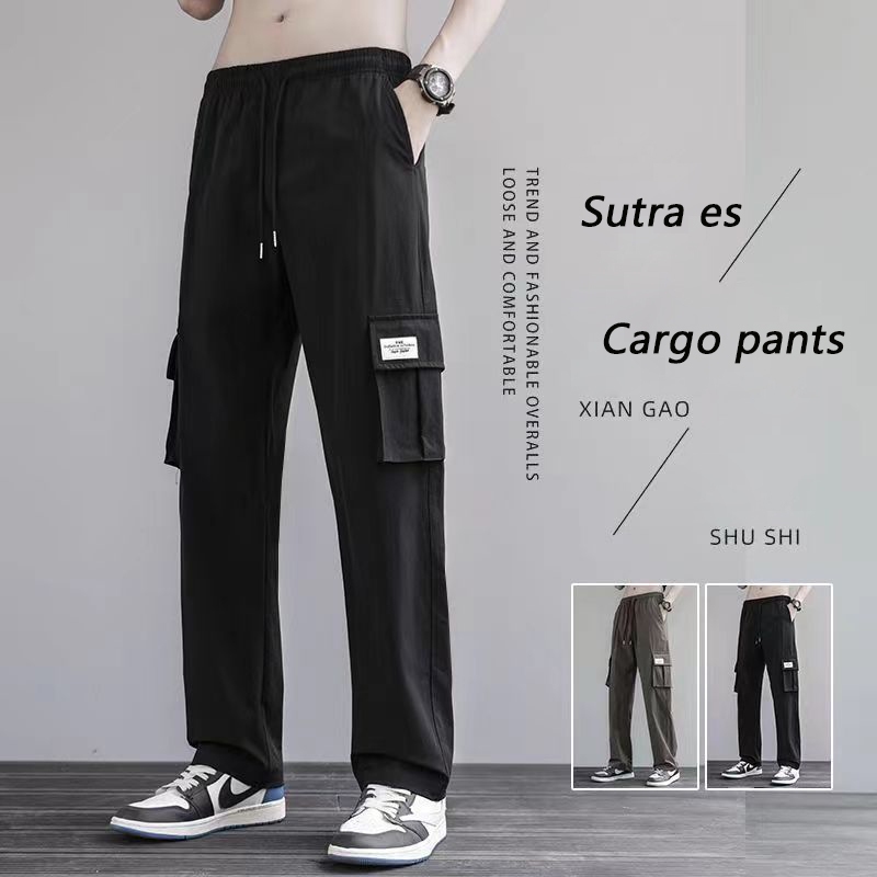 Jual Celana cargo pria sutra es baggy pants straight celana kulot pria ...