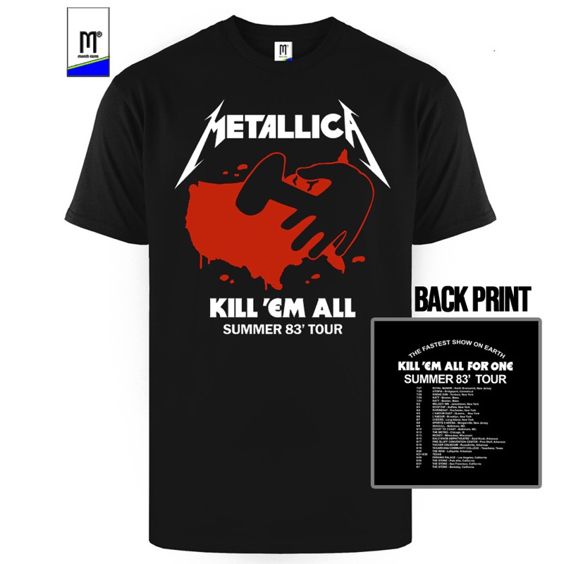 Jual Kaos Band Musik Metallica Kill Em All Tour | Shopee Indonesia