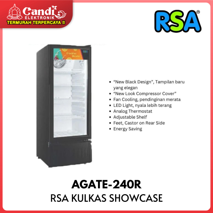 Jual RSA Kulkas Showcase Display Cooler 222 Liter AGATE-240R | Shopee ...