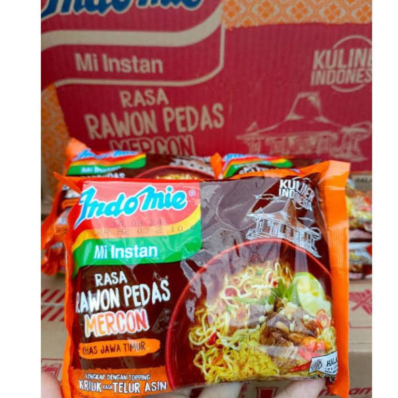 Jual NOODLES/MIE INSTANT INDOMIE KUAH RASA RAWON PEDAS MERCON KEMASAN ...