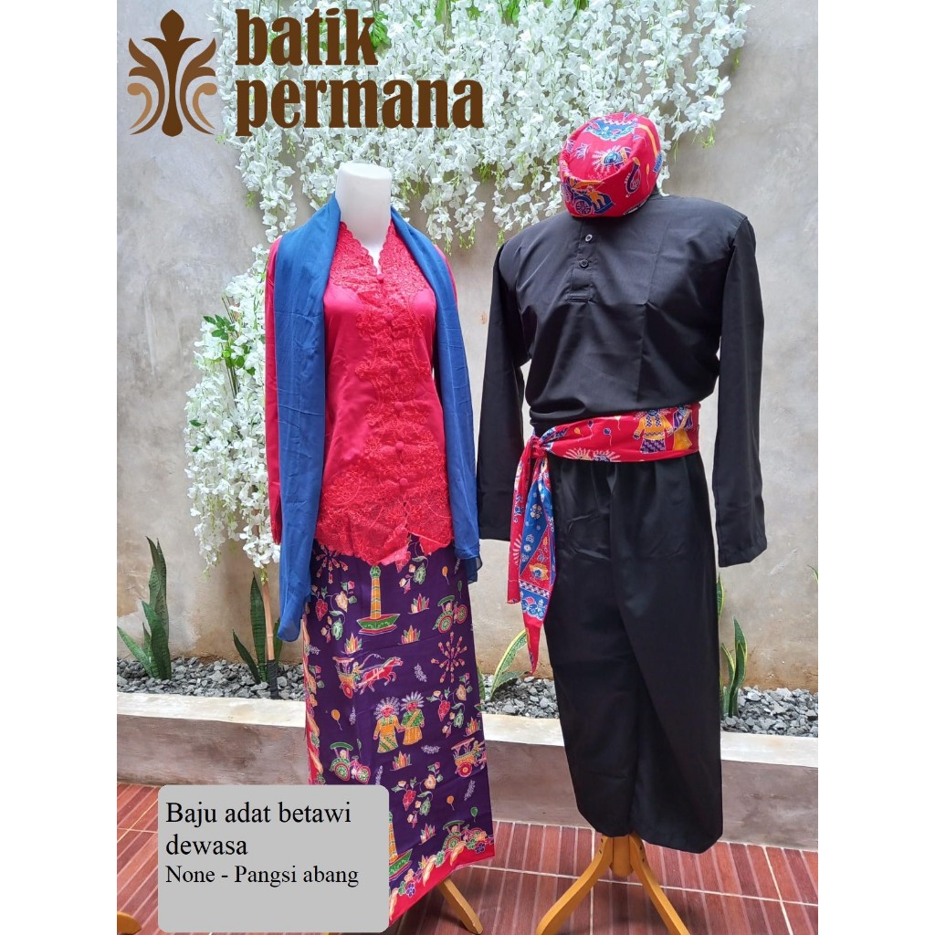 Jual Baju Adat Betawi Dewasa Baju Abang None Lengkap Shopee Indonesia