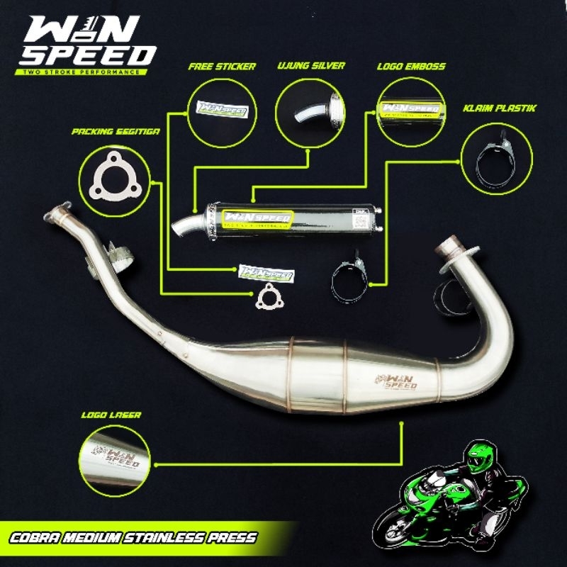 Jual Knalpot Ninja R Ninja Rr Ninja Ss Stanlis Pres Kobra Medium Original Win Speed Suara Garing