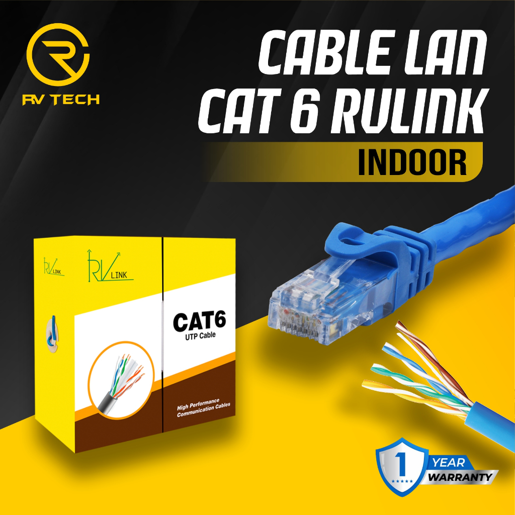 Jual KABEL LAN CAT 6 INDOOR UTP RVLINK ORIGINAL GARANSI RESMI 1 TAHUN Shopee Indonesia