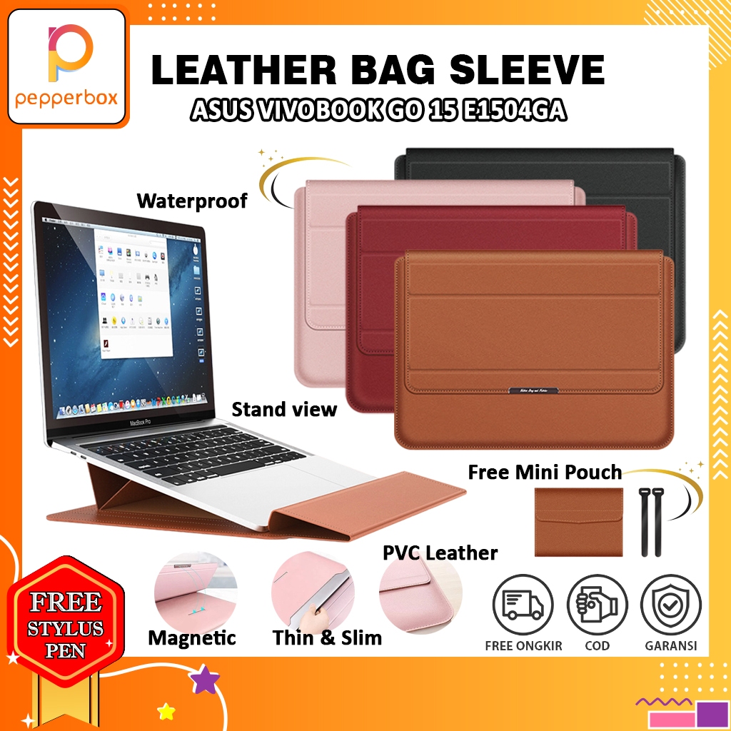 Jual Sleeve Bag Free Pouch for ASUS VIVOBOOK GO 15 E1504GA Tas Kulit ...