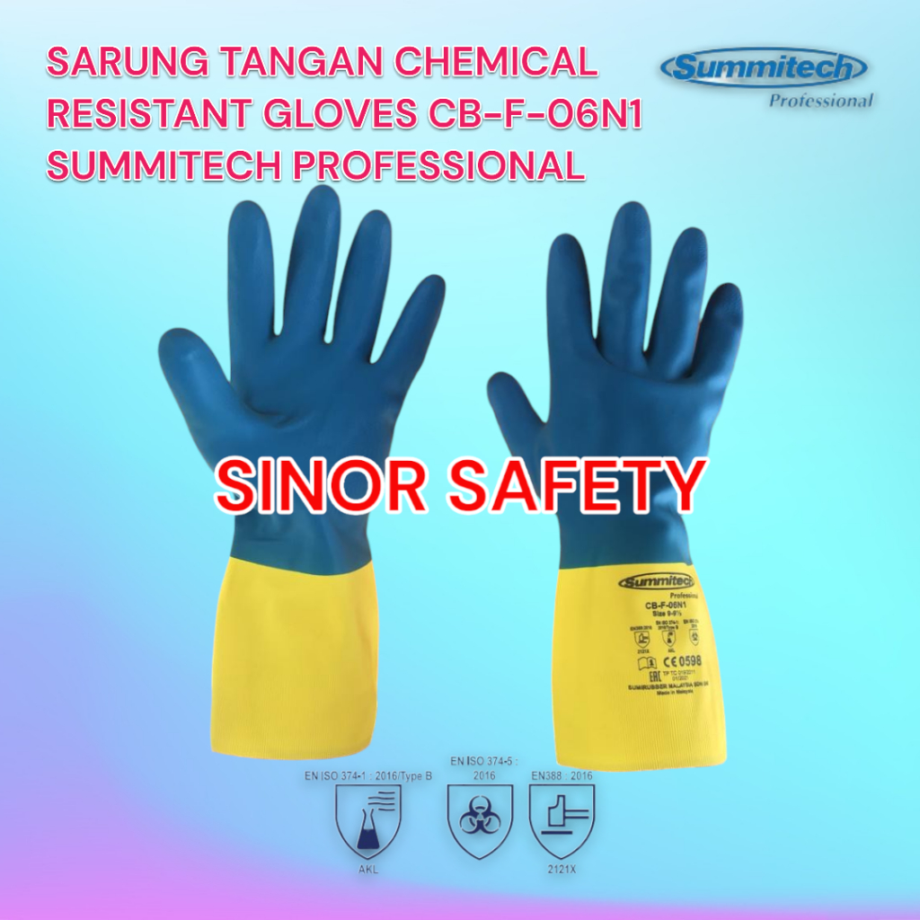 Jual SARUNG TANGAN CHEMICAL RESISTANT GLOVES CB-F-06N1 SUMMITECH ...