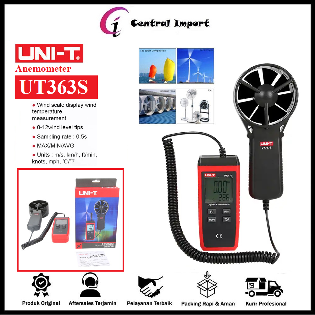 Jual UNI-T UT363S Anemometer Wind Speed Meter Pengukur Kecepatan Angin ...