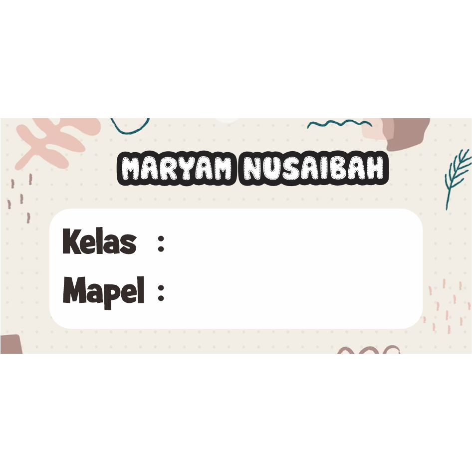 Jual Stiker Mata Pelajaran Stiker Mapel Custom Nama Motif Estetik Label Buku Pelajaran Isi