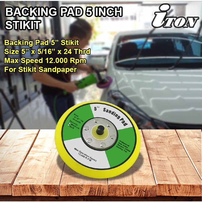 Jual Stikit Sanding Pad 5 Inch Backing Pad Polisher Buffing - Tatakan ...