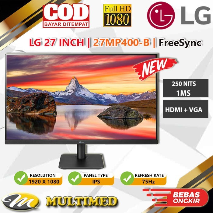 Jual Monitor LED 27" Inch LG 27MP400-B FHD IPS With FreeSync | Shopee ...