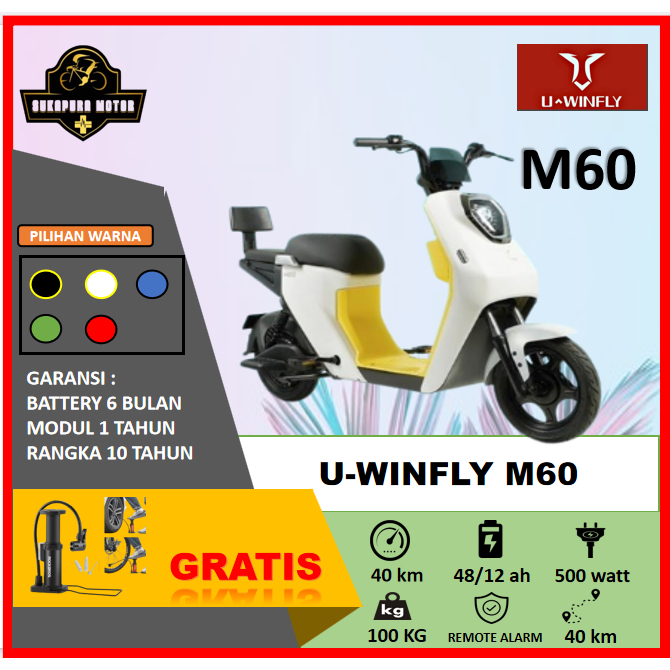 Jual Sepeda Listrik U Winfly M Garansi Resmi Power W V Ah