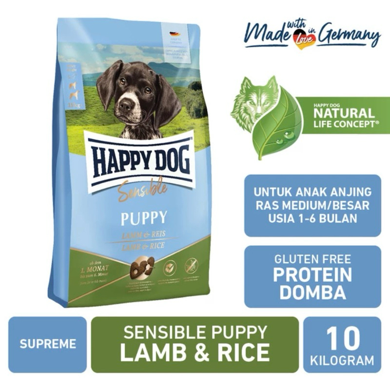 Jual Happy Dog Sensible Junior/Puppy Lamb Rice 10 kg Shopee