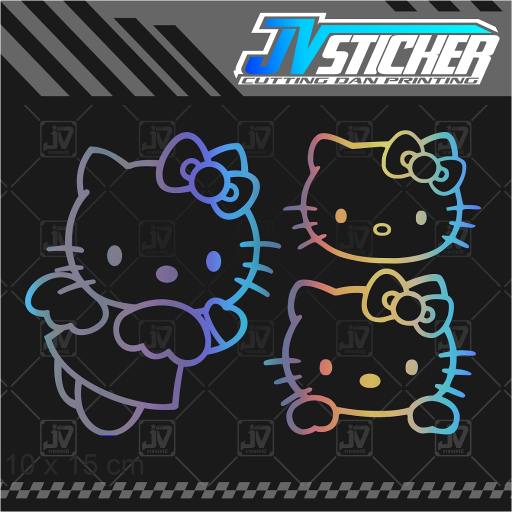 Jual stiker hello kitty isi 3 pcs cutting sticker motor murah | Shopee ...