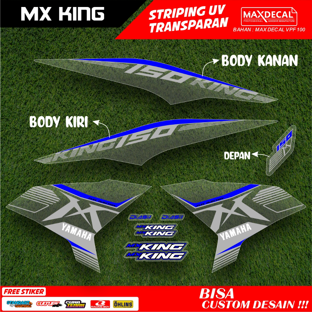Jual STIKER STRIPING TRANSPARAN YAMAHA MX KING FACELIFT LIS STICKER UV ...