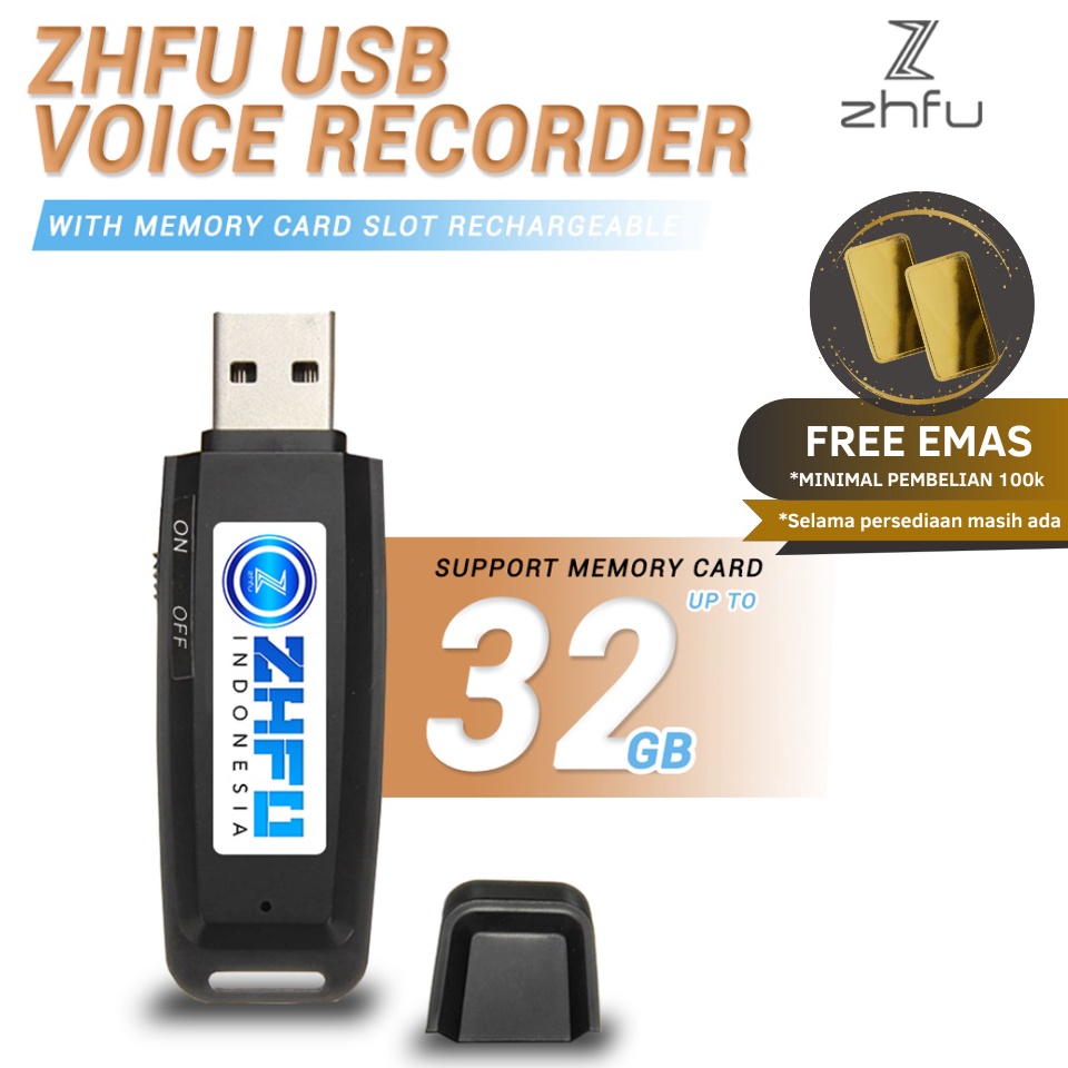 Jual Zhfu Usb Voice Recorder Memory Card Rechargeable Alat Rekam Suara Spy U L B Shopee Indonesia