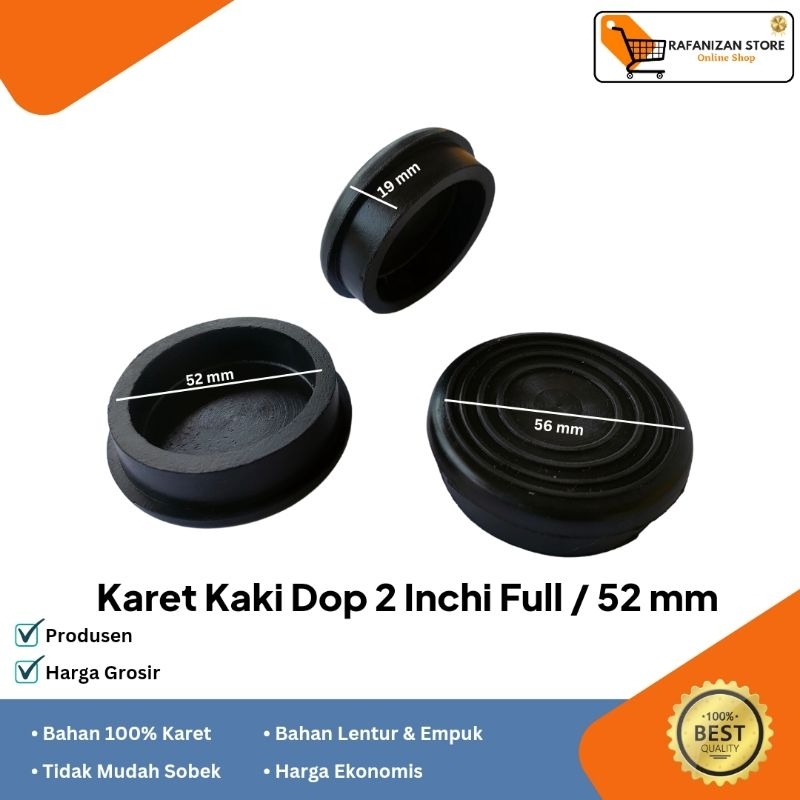 Jual Karet Dop 2 Inchi Full/52 mm Karet Kaki Kursi Meja Tutup Pipa Besi ...