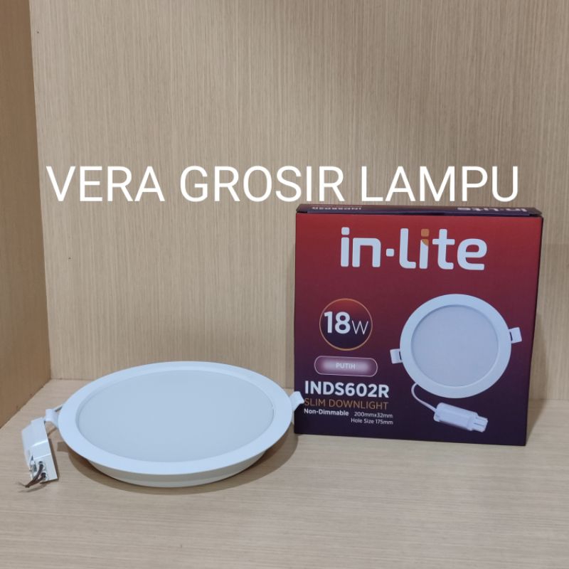 Jual Lampu Downlight Led Inlite INDS602R 18W 7 inchi Bulat Inbow putih ...