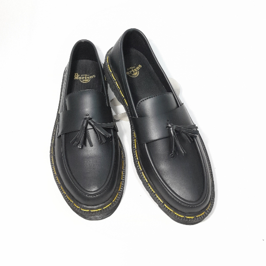 Jual Sepatu Docmart Penny Loafers Pria Wanit Santai Slip On Hitam