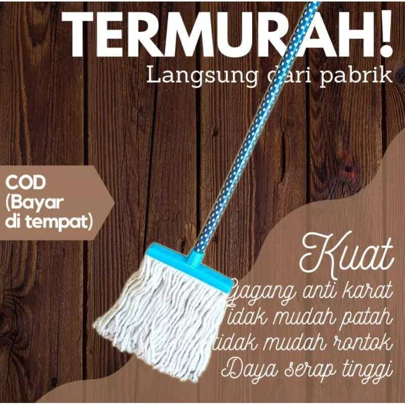 Jual Pel Lantai Sumbu Gagang Kayu Panjang Shopee Indonesia