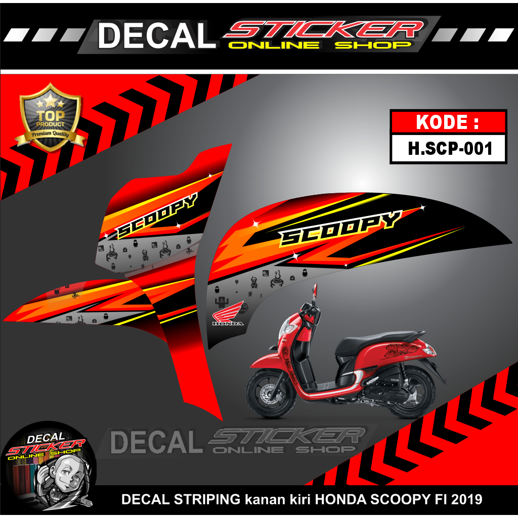 Jual Stiker Scoopy FI 2019 Decal Striping Standar Scoopy Fi Premium ...