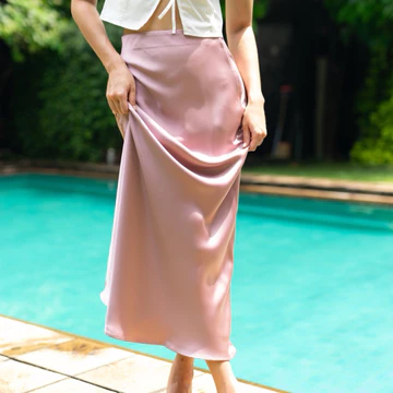 Blancheofficial Bella Satin Skirt Rok Panjang Satin Silk Premium Wanita