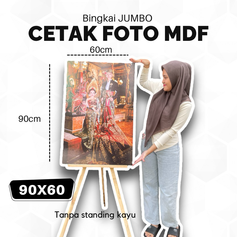 CETAK FOTO JUMBO / 90x60  / WALLDECOR MDF 9MM /CADUTPROJECT /WEDDING SIGN /WEDDING PHOTO 24R