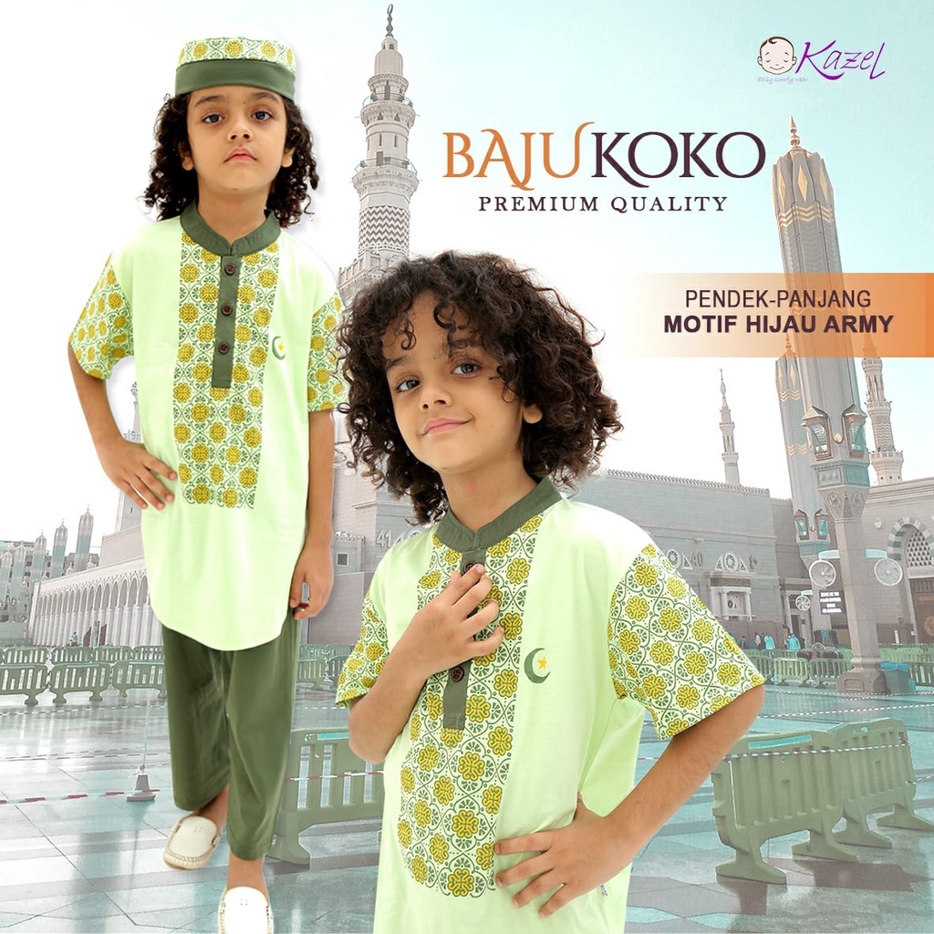 Jual Kazel X Zebe Raya Koko Barack Setelan Baju Koko Anak Laki Laki