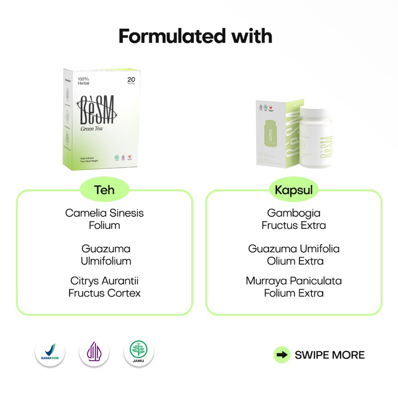 Jual BESM PAKET BUNDLING SUPER - BeSM Caps - Isi 30 BeSM Green Tea ...