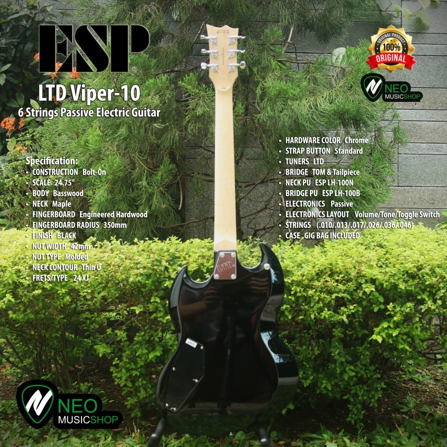 Jual ESP LTD Viper10 6 Strings Passive Electric Guitar | Shopee Indonesia