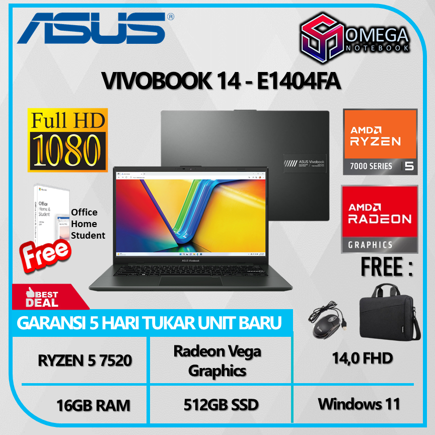 Jual Asus Vivobook Go 14 E1404fa Ryzen 5 7520 16gb 512gb 140fhd Windows 11 Ohs Shopee Indonesia 8443