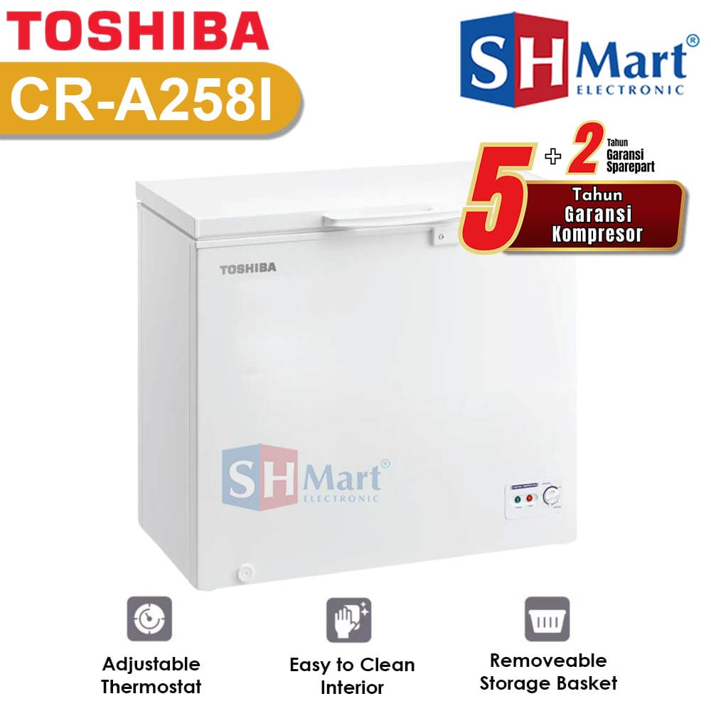 Jual CHEST FREEZER TOSHIBA 200 LITER CR-A258I / CRA258I FREEZER BOX