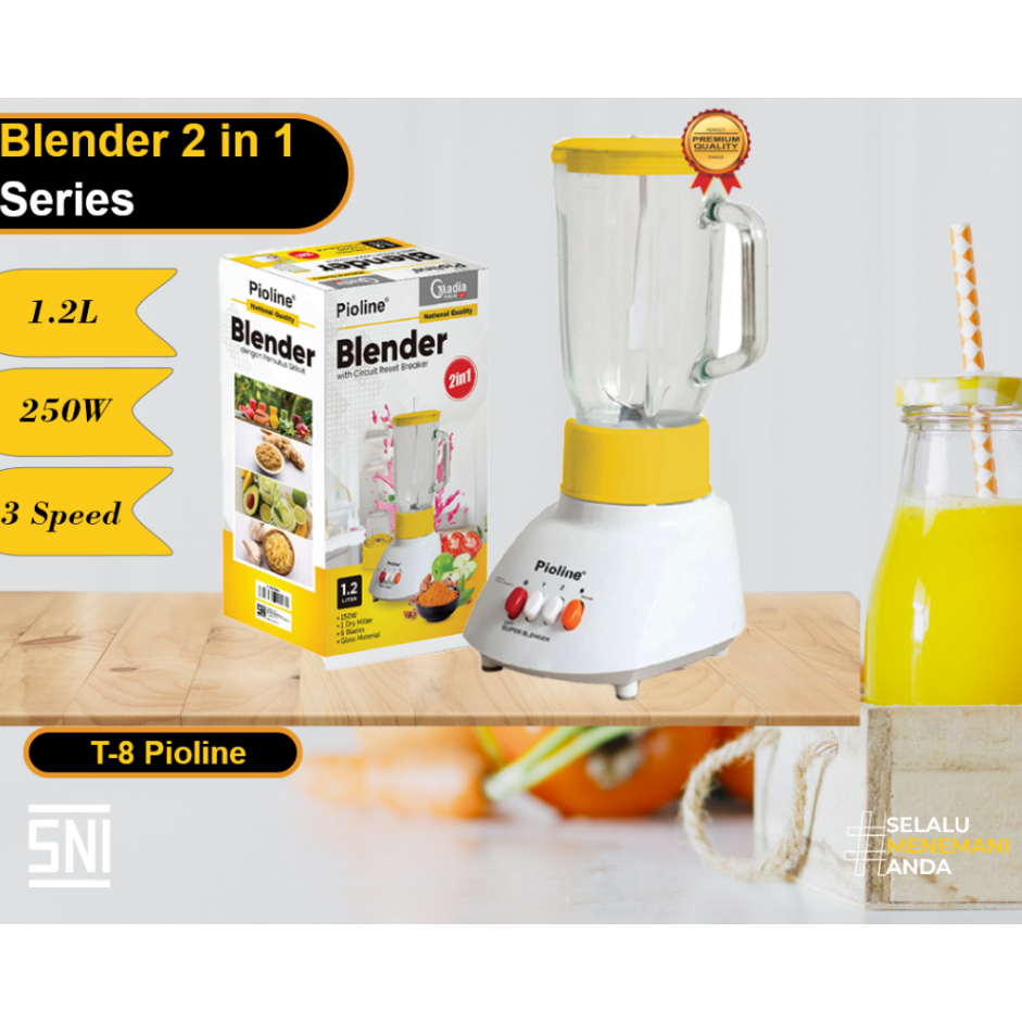 Jual Blender National Quality Kaca 2 in 1 Kapasitas 1 Liter PIOLINE