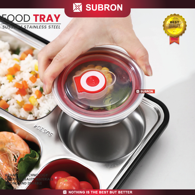 Jual SUBRON SUS 304 Food Tray Lunch Box Kotak Bekal Catering 5 Sekat ...