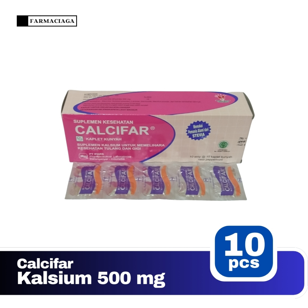 Jual CALCIFAR - Calcium 500 mg - Ifars vitamin tulang gigi | Shopee ...