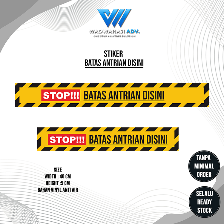 Jual Stiker Batas antrian Bahan Vinyl anti ait waterpoof LAMINASI ...