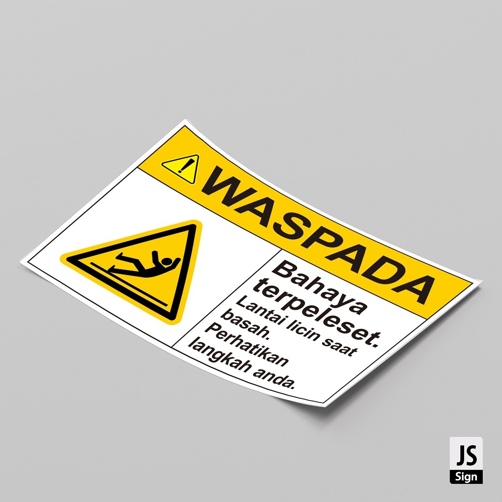 Jual Sticker K Safetysign Waspada Bahaya Terpeleset Shopee Indonesia