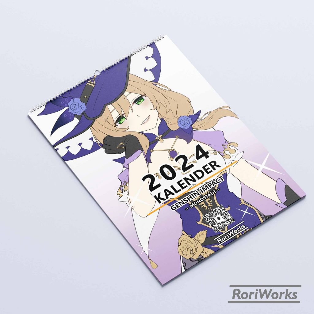 Jual Kalender Dinding Genshin Impact 2024 Edisi Mondstadt Shopee