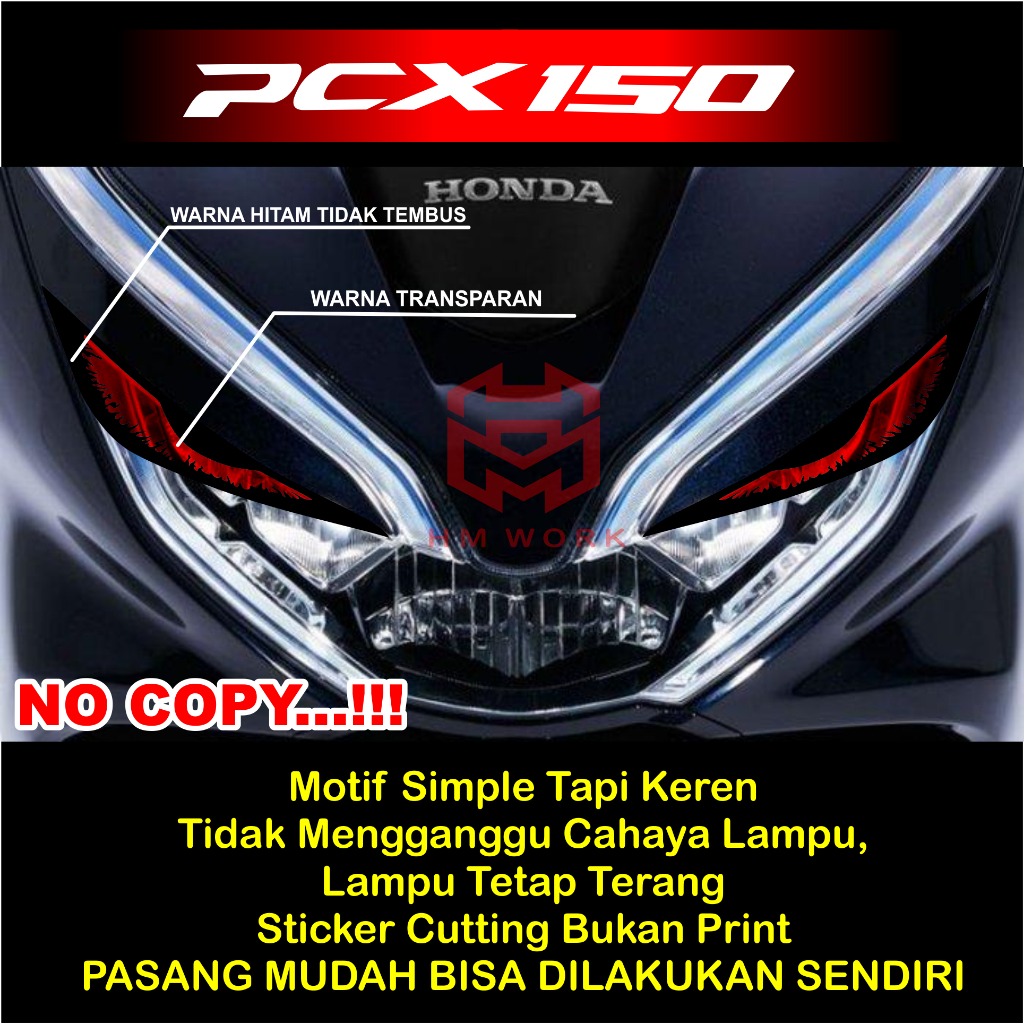 Jual Sticker Lampu Honda Pcx Simple Snk Shopee Indonesia